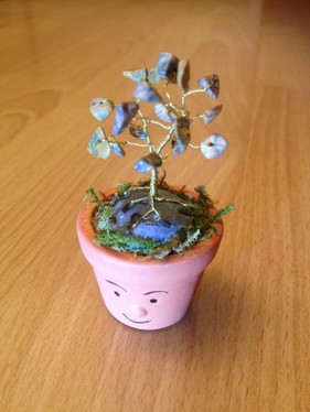 450 Landschafts Jaspis Mini Baum im Topf