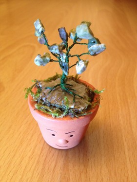 452 Regenwald Jaspis Mini Baum im Topf